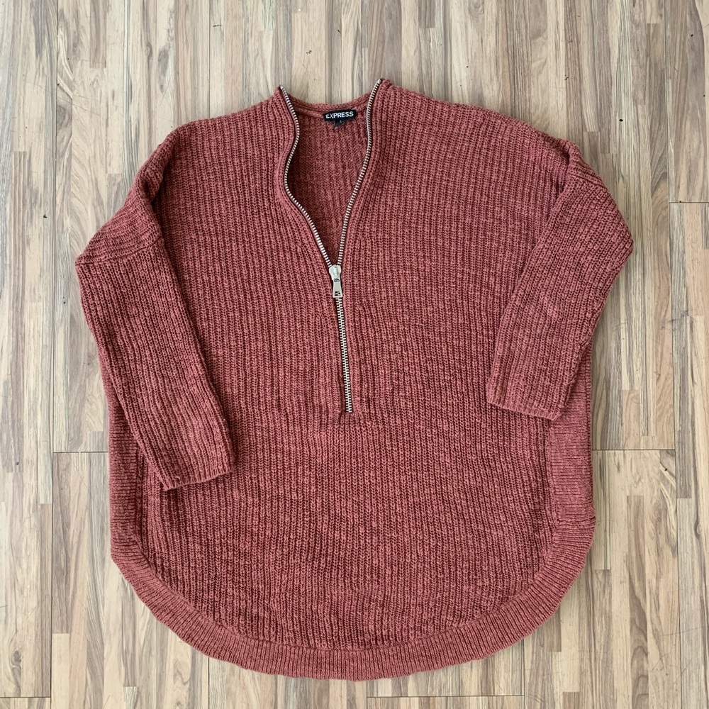 Zip Front Express London Tunic Sweater - Picture 4 of 7